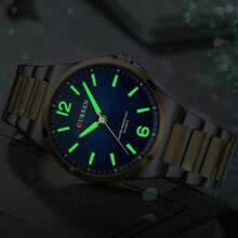 Đồng hồ nam CURREN chống nước, thời trang, máy quartz, dây đeo thép không gỉ, kim dạ quang, hiển thị ngày. - Nhiều màu - Xem 11