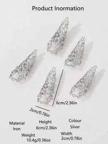 5pcs Luxurious Rhinestone Nail Rings Set, Perfect For Women Dance Performances, Parties And Gatherings - Ring - View 8