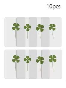 10张/50张精美四叶草明信片 - 适合办公室装饰或作为礼品，耐用塑料材质 - 彩色 - 查看 10