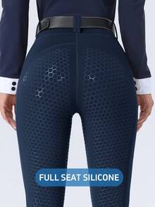 ROYALS MATTINI 女式全座硅胶抓地骑马裤，带口袋，黑色马术马裤，适合骑马运动