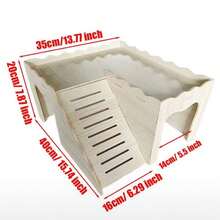 1个超大木制小屋，栖息地，玩具，可用于玩耍、锻炼、互动、喂食、躲藏、攀爬，适用于豚鼠、兔子、刺猬、豚鼠和其他大型宠物。 - 彩色 - 查看 13