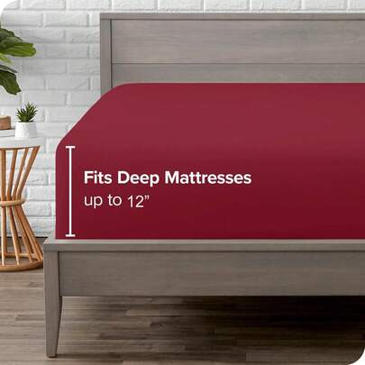 1-Piece Solid Fitted Sheet Twin Size Microfiber Light Pink 120x203+30cm