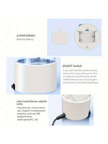 TYUTE 1PC LED Realistic Jellyfish Night Lights, 7-Color Color-Changing Jellyfish Aquarium Lights, Home Bedroom Bedside Decorative Night Lights, Living Room Table Lamps, Birthday Gifts, Party Gifts, Christmas Gifts - 白色 - 查看 9