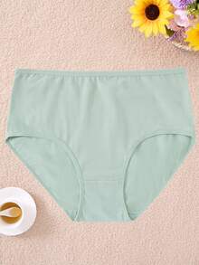 5 piezas Ropa interior de mujer de talla grande de unicolor simple, para todas las temporadas - Multicolor - Ver 3