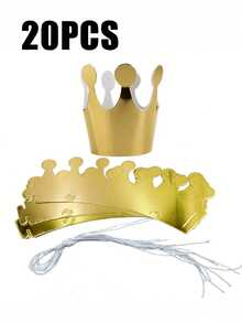 金色纸皇冠，派对金色皇冠帽，国王皇冠，生日快乐纸帽，王子公主皇冠，氛围装饰头饰，拍照道具，节日装饰创意礼物，适用于生日派对和蛋糕店摄影道具，庆祝活动 - 彩色 - 查看 11