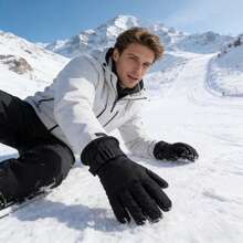 1 双冬季滑雪手套，男女通用防水保暖手套，加厚隔热手套，户外骑行防寒手套