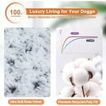 POCBLUE - Tapete para cama de perro XL lavable de lujo de 42 pulgadas cómodo y esponjoso antideslizante para perros de hasta 90 libras 42 x 28 pulgadas color gris - 420Lx280Anx35Es - Ver 3