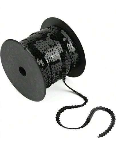 EstiloPaillette 6 mm borde de lentejuelas planas redondas rollo de cinta para proyectos de bricolaje manualidades adornos de disfracesVersión mejorada