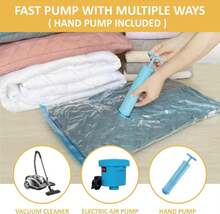10 Medium Vaccum Storage Bags, Space Saver Vacuum Storage Bags Medium, Space Bags, Vacuum Seal Bags For Clothes With Travel Hand Pump - MàuB - Xem 6