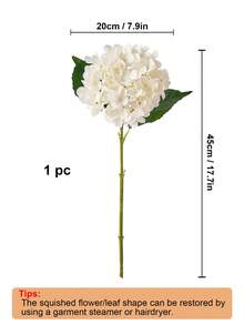 1支白色仿真绣球花，人造花束，仿真丝花摆件，可作餐桌中心装饰，带茎丝质绣球花，适用于家居、婚礼、派对装饰 - 白色 - 查看 11