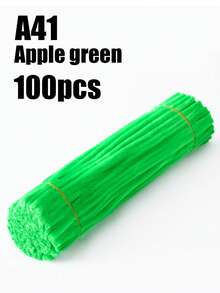 100支蓬松清洁棒，柔软毛绒工艺棒，适用于DIY花束、插花、儿童学校美术项目、派对装饰、毕业典礼、婚礼、生日礼物、母亲节、圣诞节和其他节日DIY工艺品。 - 彩色 - 查看 60