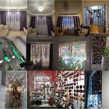 5pcs/10pcs 1m Shiny Sequin Bead Curtain, PVC Sequin Bead Curtain For Door Window Decor, Suitable For Home Wedding Party Decoration - Colorful B - View 3
