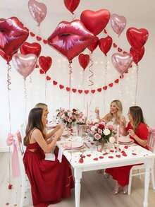 Bộ 22 bóng bay hình môi và trái tim chủ đề Ngày Valentine, bóng bay hình trái tim màu đỏ 18 inch, phông nền chụp ảnh phù hợp cho ngày gia đình, tiệc Galentine, cầu hôn, hẹn hò cặp đôi, tiệc độc thân, tụ họp chị em, kỷ niệm, sinh nhật bất ngờ cho cặp đôi, trang trí phòng, tạo thêm không khí lãng mạn ngọt ngào. - Nhiều màu - Xem 4