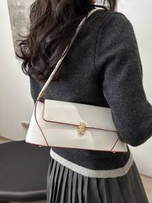 时尚休闲腋下法棍包，用途广泛，适合日常通勤、情人节礼物、约会和外出等场合。 - 白色 - 查看 2