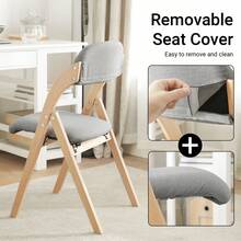 SoBuy FST92 Folding Kitchen Chair With Padded Seat And Backrest W X H X D Approx.: 47 X 77 X 60 Cm - Gray *2 - View 8