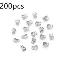 200pcs/Pack Metal Bead Chain Clasp, Double Hole Double Ear Side Clasp For Necklace Bracelet DIY Jewelry Making Accessories - Beaded Chain Side Clasp - View 10
