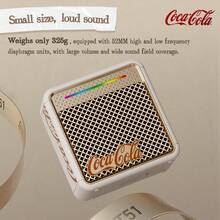 Coca Cola Altavoz Bluetooth 5.4 Mini para exteriores con calidad de sonido HiFi - Beis - Ver 3