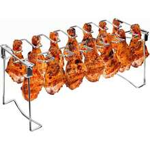 Metal Chicken Drumstick Rack, Multi-Grid Cooking Rack For Chicken Thighs, Travel Accessories, Father's Day Gift, Camping BBQ Utensils