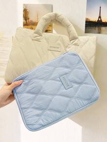 Funda para portátil minimalista de unicolor, funda protectora para tableta/dispositivo, bolsa de almacenamiento portátil, resistente al agua y a los golpes, multifuncional, con cremallera, organizador de accesorios para portátil, bolsa de útiles escolares, bolsa de transporte para portátil para trabajo/estudio - Multicolor - Ver 3