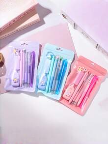 8件套马卡龙色文具套装，高品质学习用品礼盒 - 彩色 - 查看 8