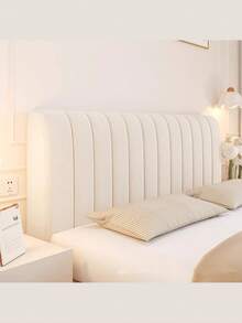 1pc Velvet Thickened Headboard Cover, Suitable For Standard Double Bed, King Size Bed, California King Bed, Quilted Headboard Cover, Soft And Dust-Proof, Bedroom Decor, Washable, Long Protective Cover With Pillow, Suitable For Extra Large Bed, Elastic Filling, Elegant For Double Bed, Single Bed, Applicable For Wooden Bed, Suitable For Couples