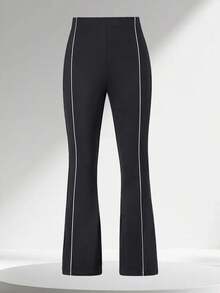 Women's Best Selling New Flare Leg Pants With Tummy Control, Casual Outdoor Daily Wear Slimming Versatile Trousers - Black - View 1