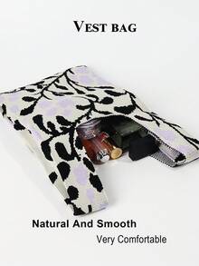 1pc Cartoon Cat Pattern Crochet Lightweight Foldable Tote Bag, Versatile Handbag For Carrying Phone, Cosmetics, Books, Casual, Travel, Vacation, Commute, Shopping, Photography, Camping, Hiking, Back To School, Holiday, Suitable For Women, Girls, Mothers Gift - Multicolor - View 7