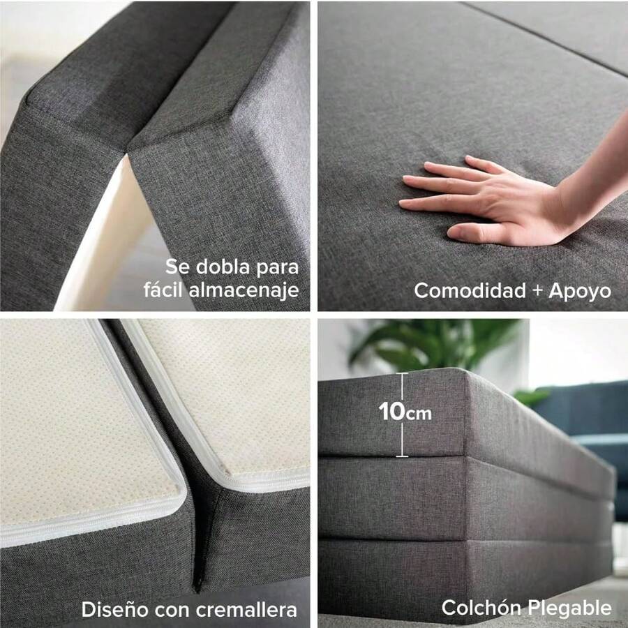 ZINUS.| Colchón Plegable Multifunción con Capas de Espuma Que lo Hacen Cómodo, Resistente y Firme| Garantía de 5 años - Con bolsa de transporte - Ver 1