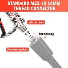 Bear Force High Pressure Washer Gun 210Bar/ 3000 PSI Max, Power Washer Color Painted Short Spray Gun Inlet M22-ID14mm With 1/4" Quick Connector & 5 Spray Tips #035