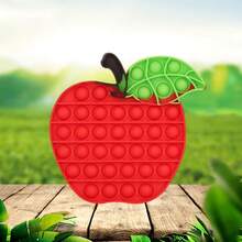 红苹果泡泡爆破减压感官玩具，坐立不安玩具，成人和儿童时尚泡泡爆破玩具，圣诞节、万圣节派对游戏装饰礼物，放松玩具，适合男孩、女孩、儿童和成人的节日礼物 - 彩色 - 查看 6