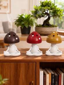 1 Stück pilzförmiges Harz-Ornament - süßer, kreativer Räucherstäbchenhalter & Dekoration für Esszimmer, Wohnzimmer, Schreibtisch, Yoga- & Meditationsräume für den Ramadan - Verschiedenfarbig - Übersicht 6