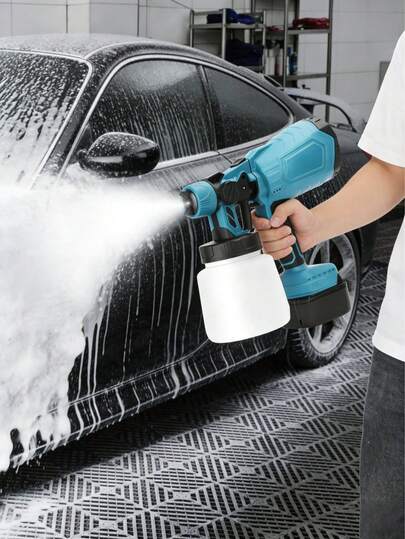 Rechargeable Lithium Battery Wireless HVLP Paint Sprayer, Suitable For Indoor And Outdoor Use, High Capacity Paint Sprayer, Applicable For House Painting And Staining, Can Be Used On Fences, Furniture, Cabinets, Walls, Etc. (Includes Two Batteries)