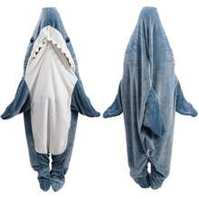 Shark Blanket Hoodie For Adult, Wearable Shark Sleeping Bag, Soft Cozy Costume - S: dành cho chiều cao 49-53 inch - Xem 1
