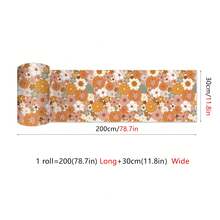 OUTANA 1 Roll 78.7 Inch Vinyl Tile Sticker Self-Adhesive PVC Wall Decal Wallpaper Floral, Wave, Animal Pattern, Removable Wall Decor For Bathroom, Dorm, Living Room, Bedroom, Kitchen, TV Background, Office, Width 10/15/20/30cm