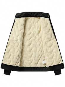 2 件男士冬季立领长袖超声波时尚运动棉服外套和超声波卷边裤套装