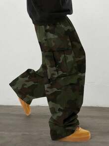 男士休闲时尚工装裤，户外迷彩工作裤，春秋季 - 軍綠色 - 查看 4