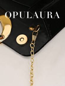 OpulAura 女士时尚闪亮水晶水钻晚宴手拿包，黑色天鹅绒手提包，闪耀奢华钻石镶嵌正式礼服手拿包，适合晚宴、派对、生日、婚礼等场合，可作为生日礼物 - 黑色 - 查看 6