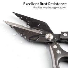 Heavy Duty Stainless Steel Kitchen Shears, Thick & Wide Blade Made Of Alloy Material, Powerful For Cutting Chicken, Duck, Goose And Fish Bones - Multicolor - View 1