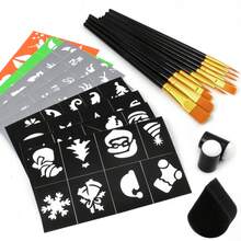 opeth 44 Colors Body Paint Set, Includes 12 Brushes, 10 DIY Template Stickers, 2 Finger Sponge Heads, 1 Sponge, Suitable For Masquerade, Halloween, Stage Makeup, Holiday Party Makeup, Water-Soluble And Easy To Clean, Non-Irritating - Multicolor - View 7