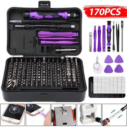 170 In 1 Precision Screwdriver Set Phone PC Laptop Electronics Repair Tool Kit Screwdriver Set 170 In 1 Magnetic Repair Tool For Phone Laptop PC Precision Tool
