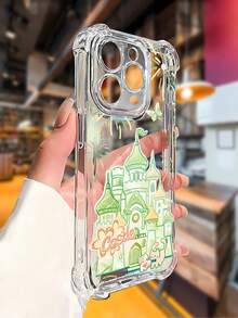 Funda para teléfono con diseño de Castillo de Cuento de Hadas y Fuegos Artificiales, compatible con iPhone 16, 15, 14 Pro Max, 13, 12, 11, XR y XS Plus. Fabricada en silicona TPU, ofrece protección contra golpes y caídas, además de una excelente sensación al tacto. Es el regalo ideal para familiares, amigos y seres queridos. - transparente - Ver 4