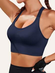 7 Pcs/Set Seamless Sports Bra, Sports Bra For Women Sports Bras Sport Bra Bras For Women Adjustable Back, Wire-Free Yoga Sports Bra, Push-Up, Quick-Drying, Shockproof Fitness Vest Style Sports Bra For Women. - 彩色 - 查看 4