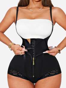 1 pieza Moldeador corporal completo con control de abdomen para mujer - Negro - Ver 1