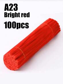 100支蓬松清洁棒，柔软毛绒工艺棒，适用于DIY花束、插花、儿童学校美术项目、派对装饰、毕业典礼、婚礼、生日礼物、母亲节、圣诞节和其他节日DIY工艺品。 - 彩色 - 查看 9