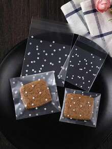 100个自粘饼干袋，DIY塑料糖果袋，装饰礼品袋，玻璃纸糖果糕点包装袋，圣诞派对礼品袋 - 彩色 - 查看 2