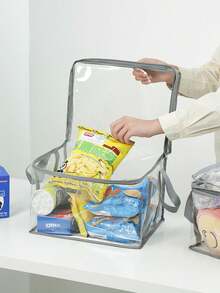 1 pieza/2 piezas Bolsa de almacenamiento de libros, de pie, bolsa de almacenamiento multifuncional para la sala de estar, el dormitorio, el estudio, bolso impermeable de PVC, organizador de juguetes y aperitivos - cuatro colores - Ver 7