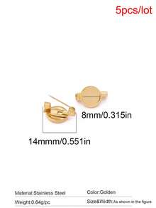 5pcs Stainless Steel Brooch Clip Base Pins Blank Cabochon Pin Base Badge Holder For DIY Jewelry Making Findings Supplies - Brooch Base - View 28