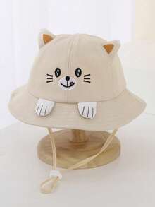 1pc Kids Outdoor Sunshade Cartoon 3D Cute Cat Paw Design Bucket Hat, For Spring/Autumn - Cat - View 6