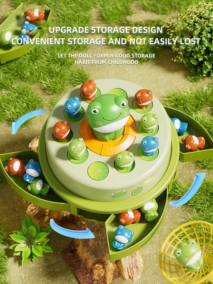 Frog Bounce And Catch Game, Catching Music Games For Kids 4-8 8-12, Frog Pop Up Game, Christmas Birthday Gift For Toddler 3-5 - màu xanh lá - Xem 1