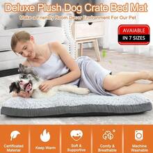 POCBLUE - Tapete para cama de perro XL lavable de lujo de 42 pulgadas cómodo y esponjoso antideslizante para perros de hasta 90 libras 42 x 28 pulgadas color gris - 420Lx280Anx35Es - Ver 2